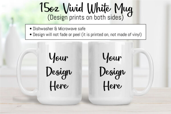 15 oz Vivid White Mugs