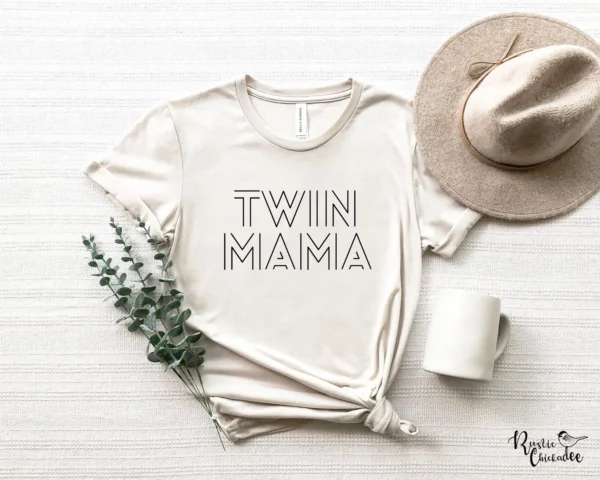 Seeing Double Twin Mama Shirt Heather Dust