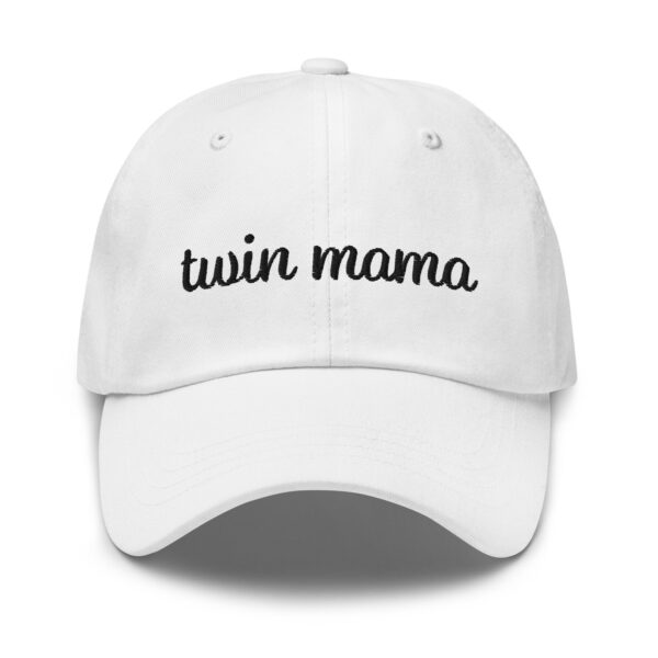 Twin Mama white hat front