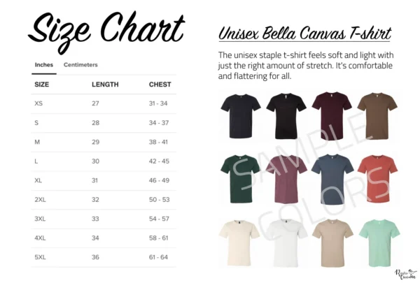 Bella Canvas Size Chart