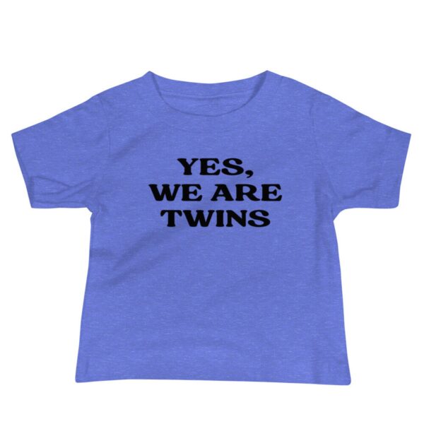 Yes we are Twins Baby Shirt Heather Columbia Blue